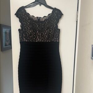 Xscape Black Lace Midi Dress